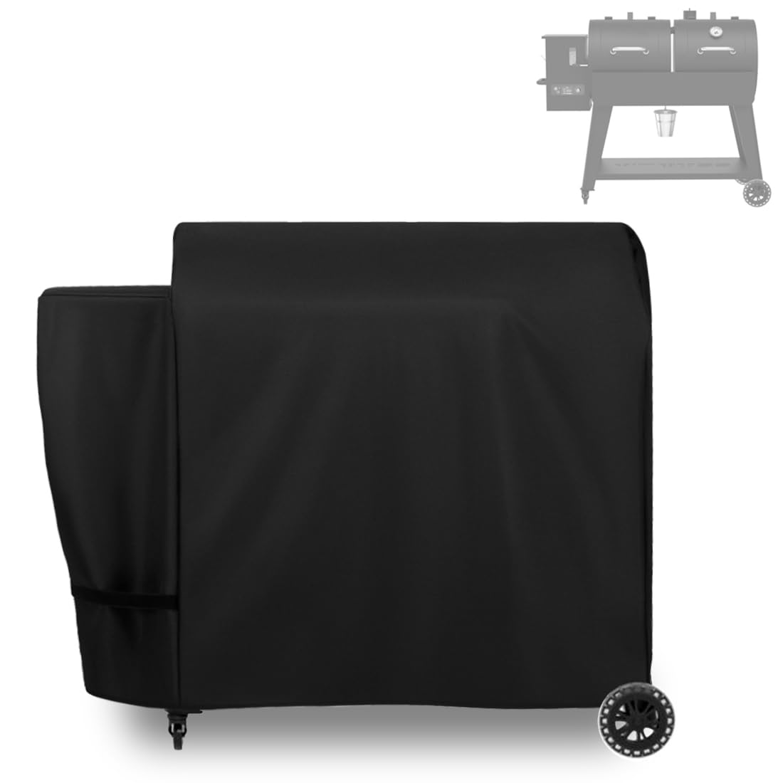 ZJYWSCH PB1230PC grill cover front view protects from rain and sun.
