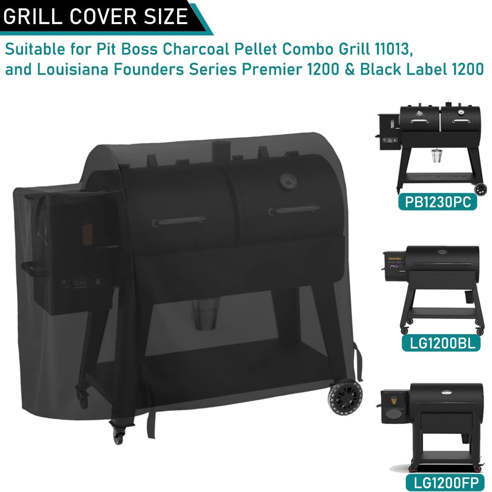 ZJYWSCH PB1230PC grill cover side view shields outdoors.