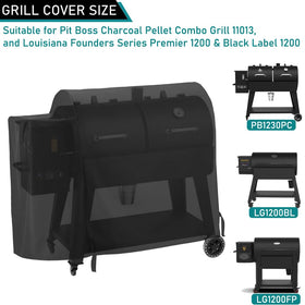 ZJYWSCH PB1230PC grill cover side view shields outdoors.