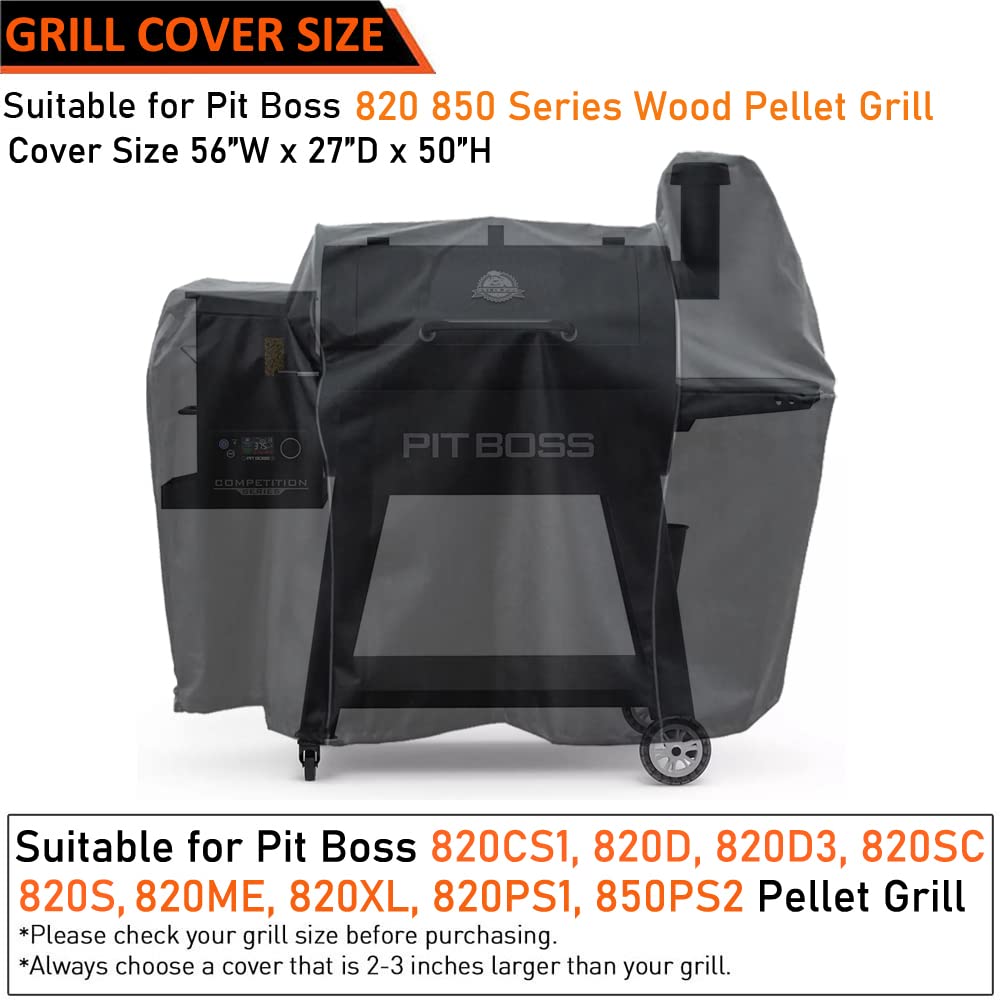 ZJYWSCH Pit Boss 820 Deluxe cover shields from rain and sun.