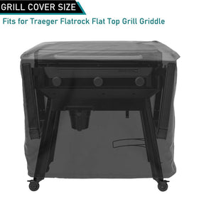 ZJYWSCH grill cover with Velcro straps secured against wind