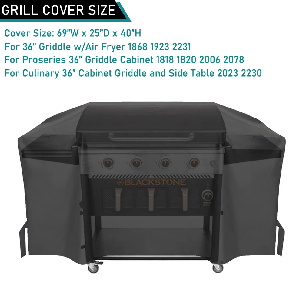 ZJYWSCH weatherproof 36-inch griddle cover safeguards your outdoor grill in any season