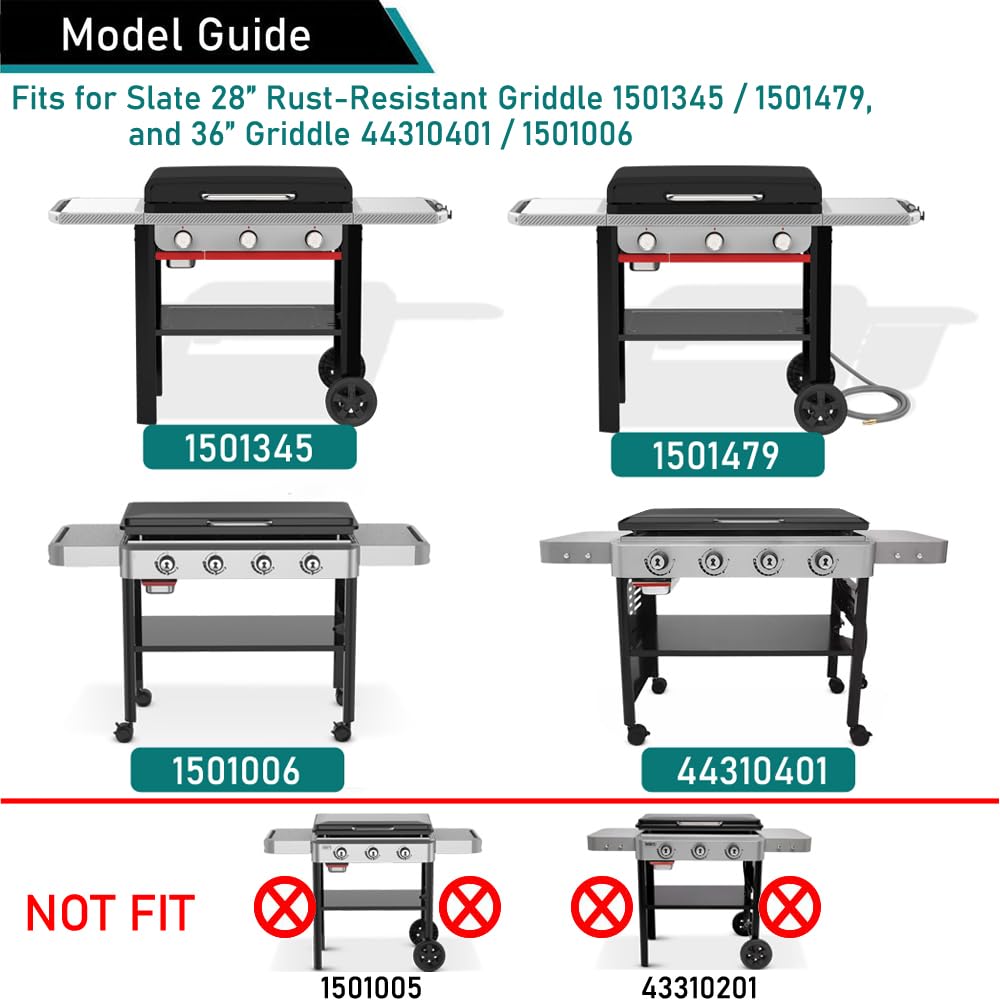 ZJYWSCH Weber Slate 28-inch cover shown with storage fold for compact when not in use.