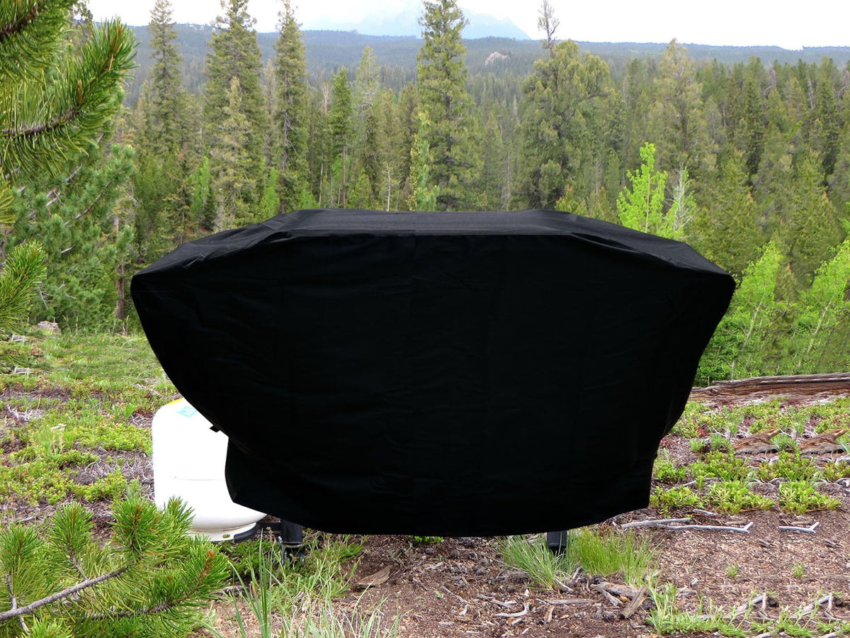 ZJYWSCH Weber Slate 28-inch cover in rain-friendly setup keeps dry grilling area.