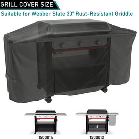 ZJYWSCH Weber Slate 30-inch griddle cover side straps secure a snug fit