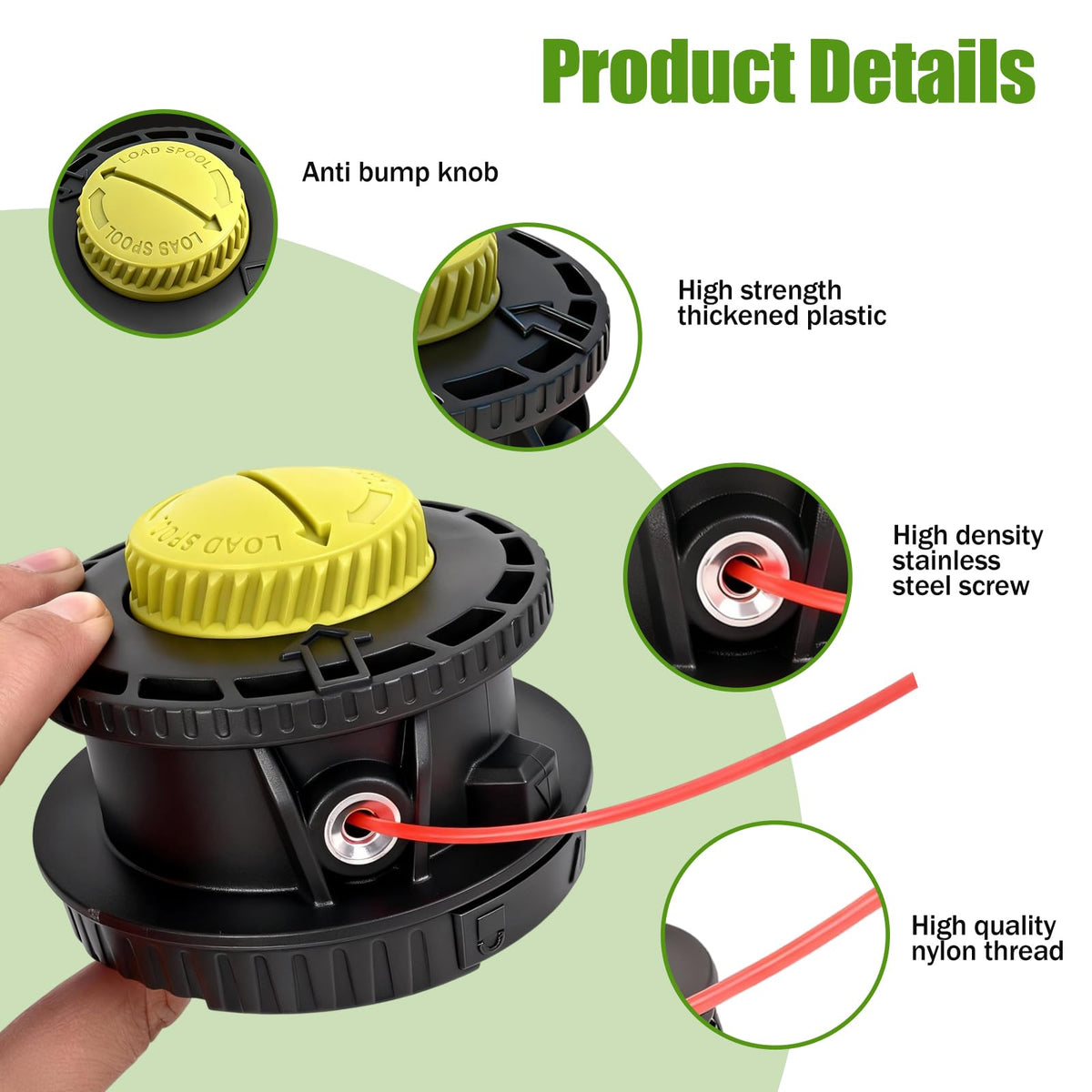 ZJZZJZ trimmer head with premium nylon line delivering longer cutting life