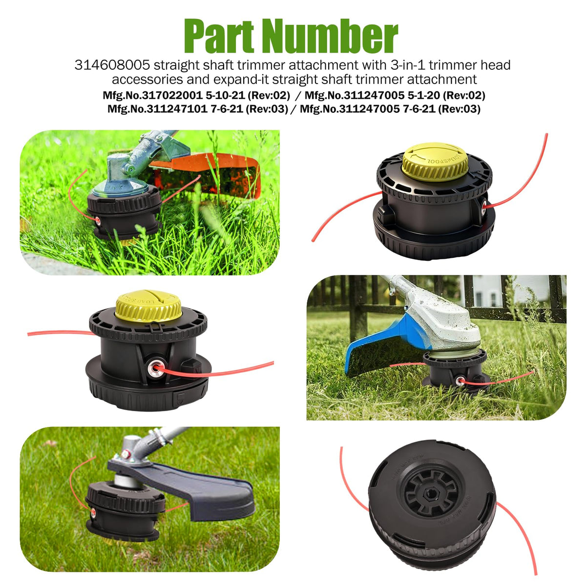 ZJZZJZ trimmer head with unbreakable housing featured in rugged yard use