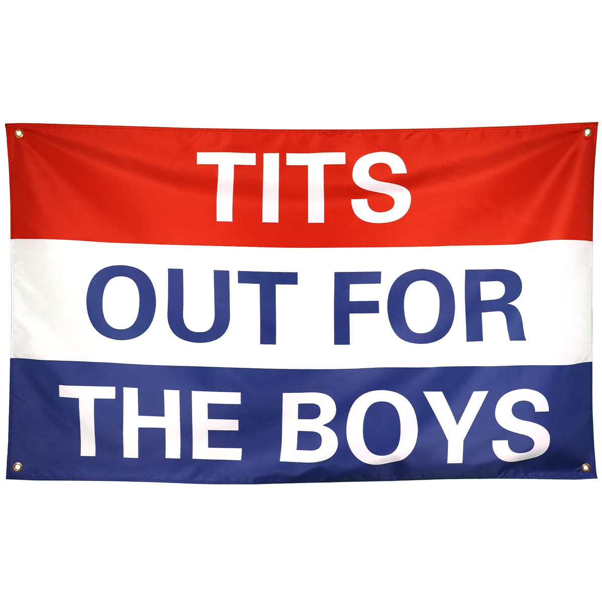 ZKflager Tits Out for the Boys flag ready for dorm decor and party flair