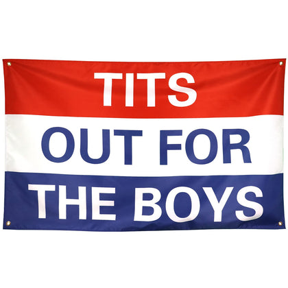 ZKflager Tits Out for the Boys flag ready for dorm decor and party flair