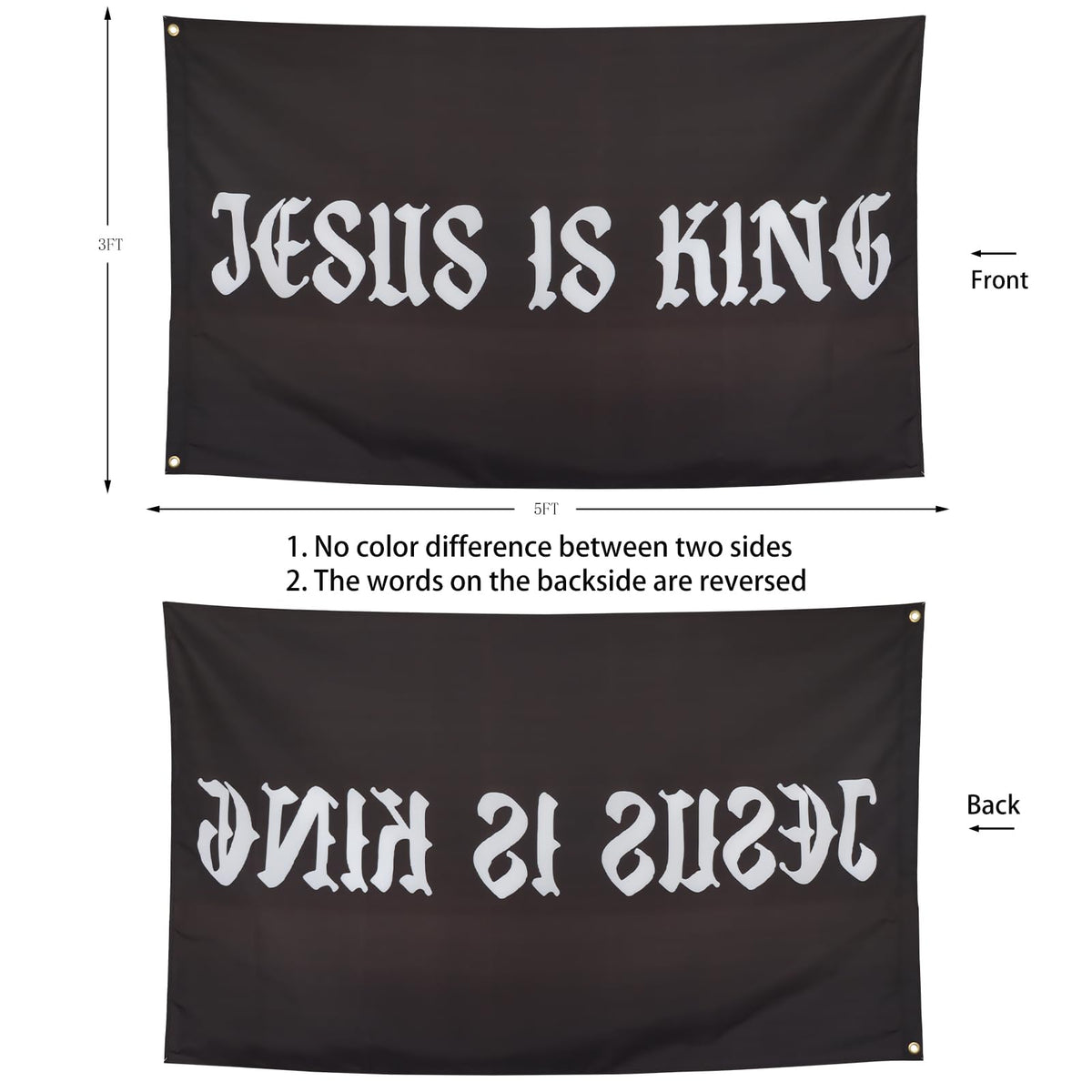 ZKflager flag with two-sided print; consistent color from multiple angles