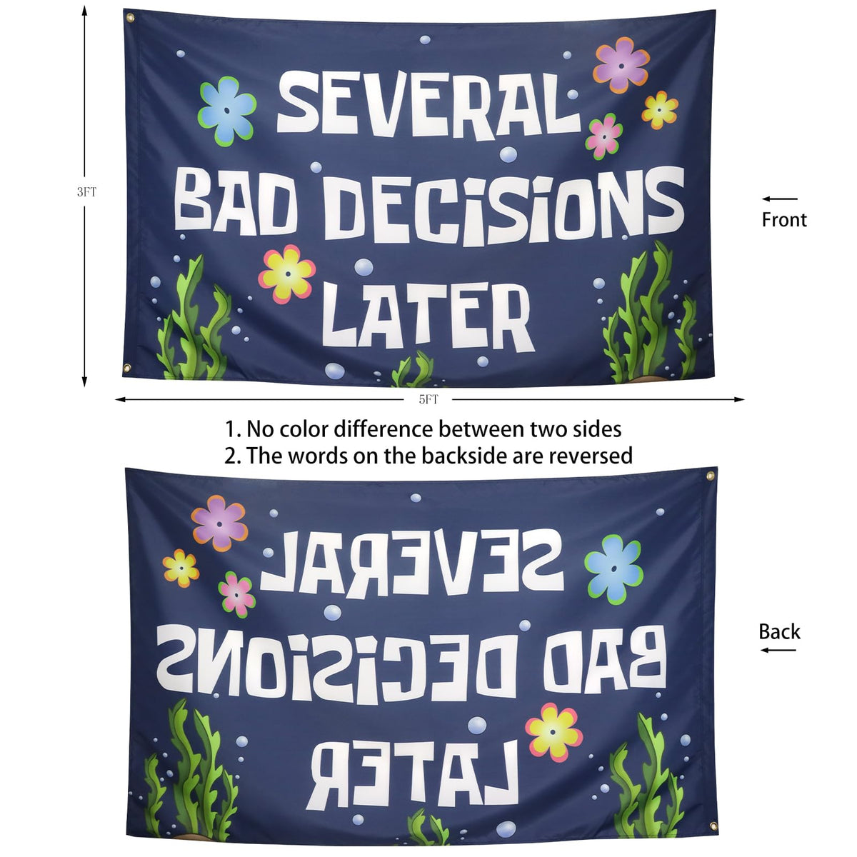 ZKflager two-sides print flag shows vivid image from both sides for wall display.