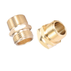 ZKZX brass garden hose adapter, front view, shows sturdy construction and fit.