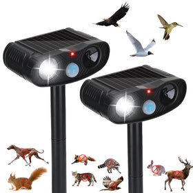 ZLieatmp 2-pack solar animal repeller with motion sensor guarding your yard from deer.
