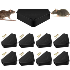 ZLieatmp 8-pack mouse station with keys for secure bait access indoors.