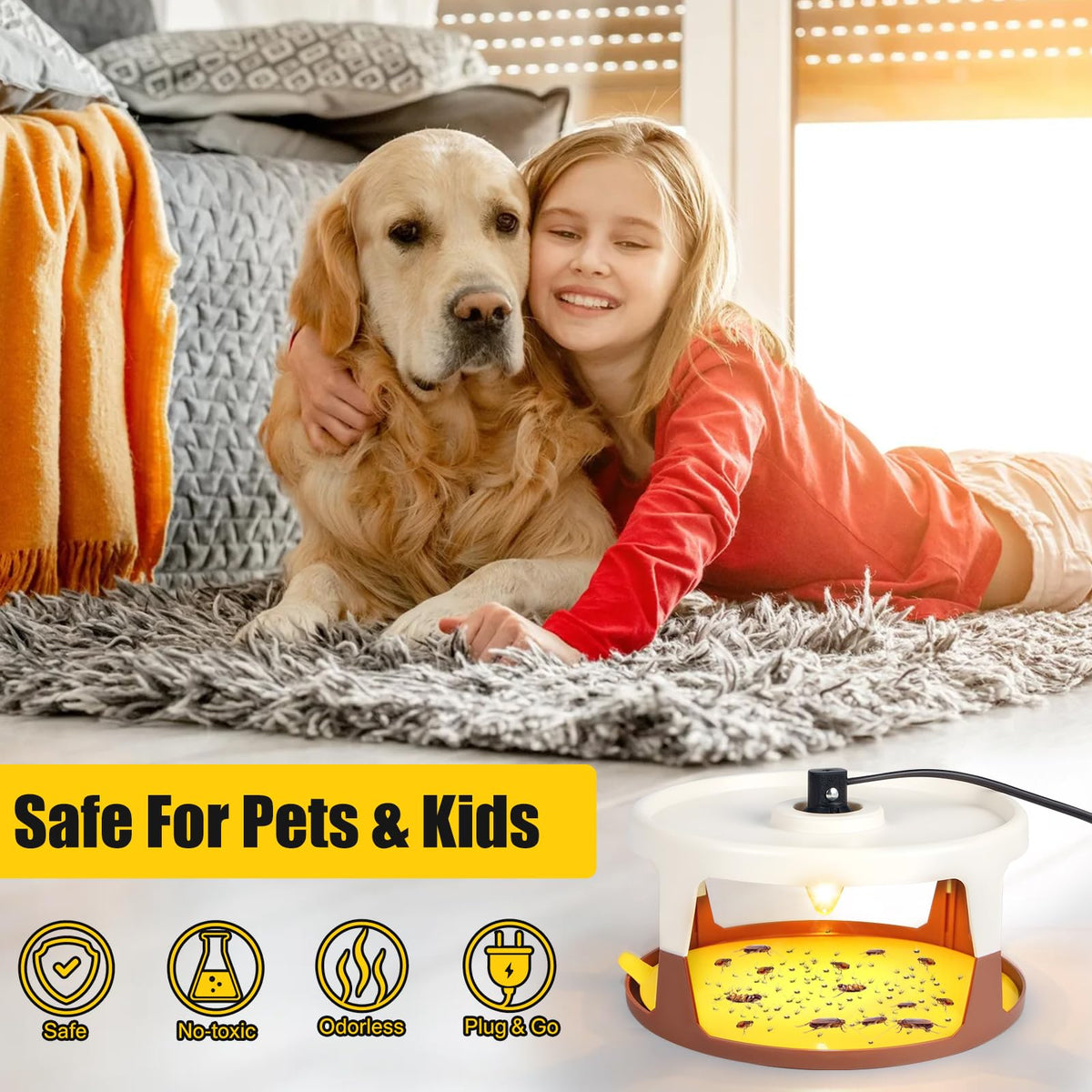 ZLieatmp bedroom flea trap use fits bedrooms and living spaces for discreet protection.