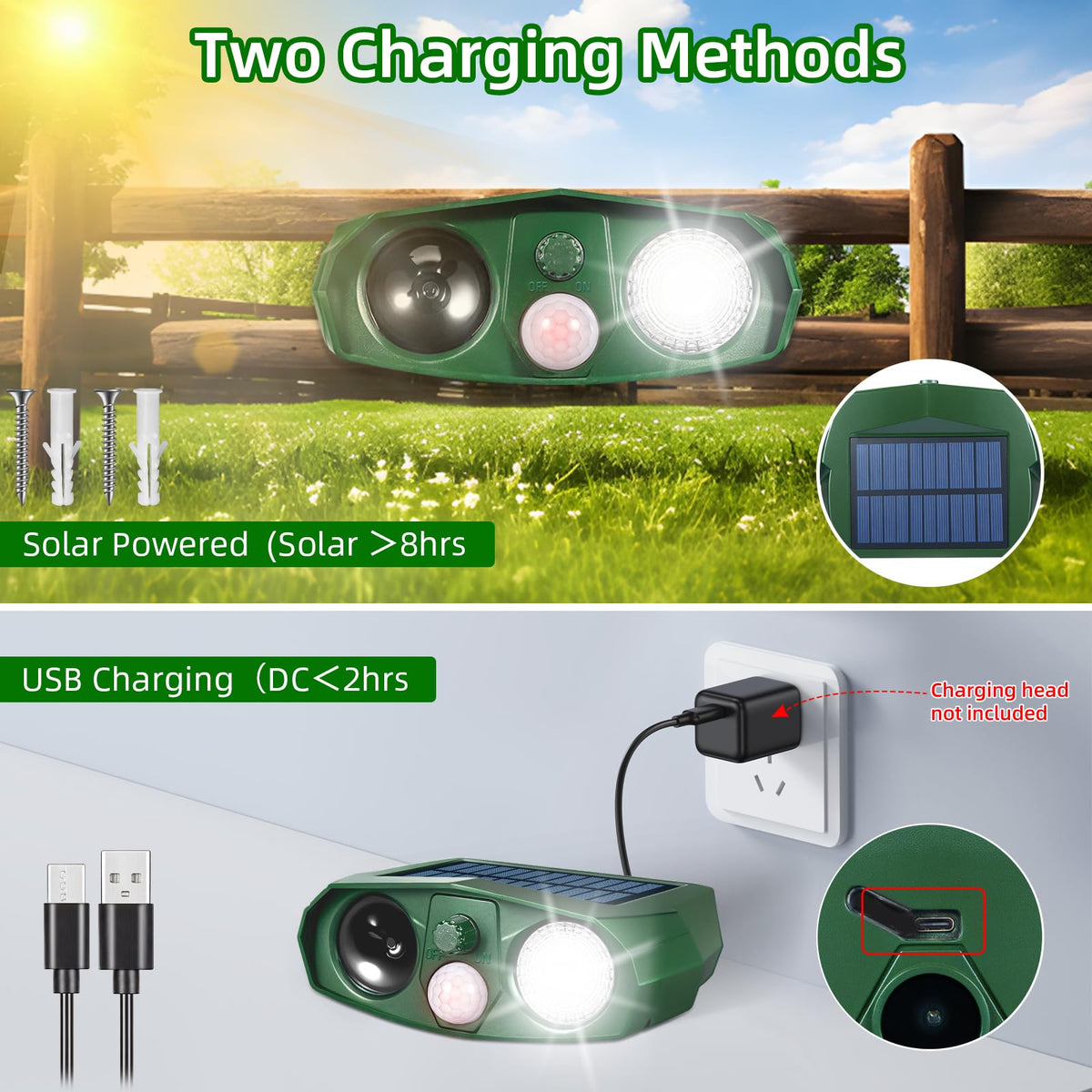 ZLieatmp flashing-lights-mode adds visual deterrence while protecting the yard.