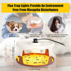 ZLieatmp flea trap light unit attracts pests for easy physical capture at home.