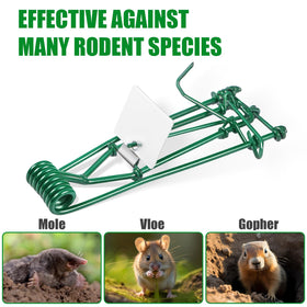 ZLieatmp mole trap with easy-set pincher design for tunnels up to 2 inches