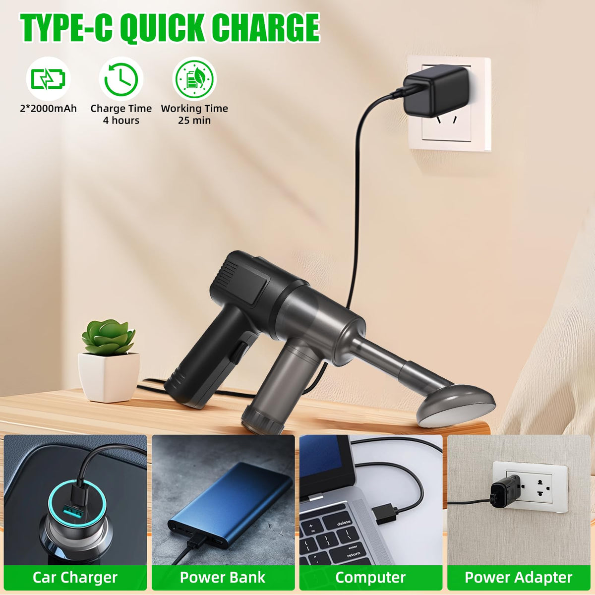 ZLieatmp powerful suction reaches up to 12000 Pa for effective capture