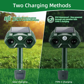 ZLieatmp cat deterrent uses solar power to protect flower beds from neighborhood cats