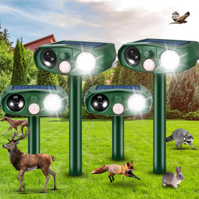 ZLieatmp solar-animal-repellent-device deters garden wildlife with ultrasonic waves.