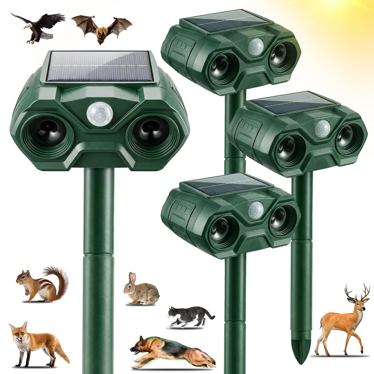 ZLieatmp solar animal repellent outdoor deters wildlife around your yard
