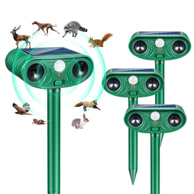 ZLieatmp solar animal repeller front view shows compact, weatherproof design for outdoor deterrence.