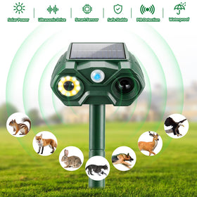 ZLieatmp solar animal repeller with solar panel for continuous outdoor charging