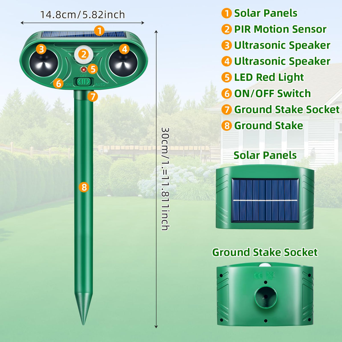ZLieatmp solar animal repeller ultrasonic waves provide humane deterrence.