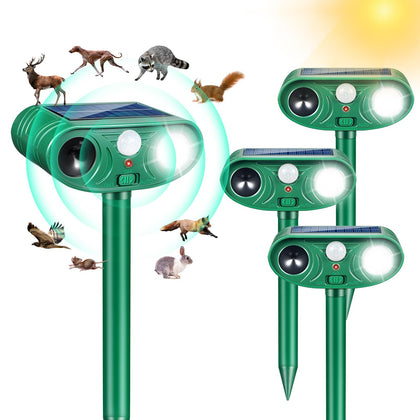 ZLieatmp solar-panel outdoor unit powering humane wildlife deterrence for yard protection