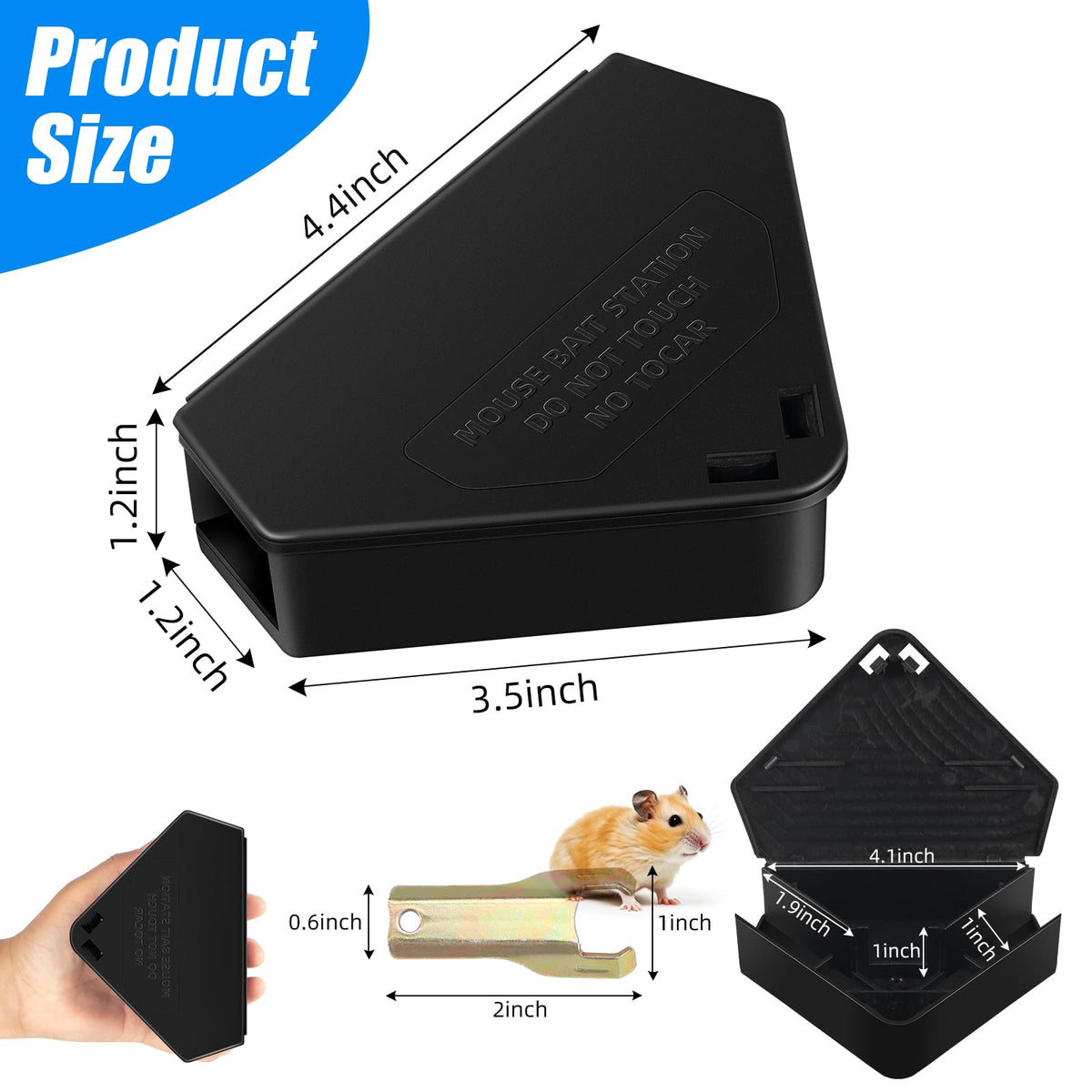 ZLieatmp tamper-proof lid ensures safe bait access for households.