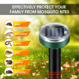 ZLieatmp yard deterrent stakes protect vegetable gardens and lawns from moles and gophers.