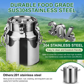 Zlshmoee 14L stainless steel bucket keeps milk clean and accessible