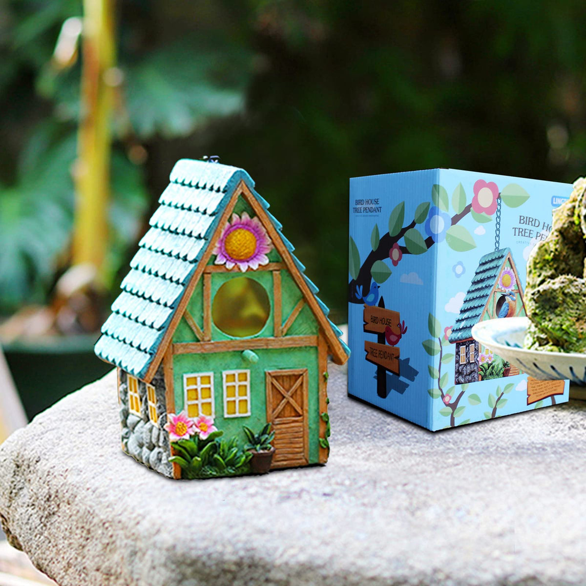 ZLSZTMI bird house dimensions 8.4 inches tall for compact spaces