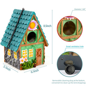 ZLSZTMI decorative terrace garden bird house adds color and charm