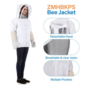 ZMHBKPS Bee Suit front zipper design enables quick and easy on-off wear for beekeeping tasks.