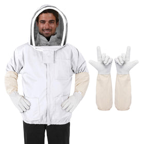 ZMHBKPS Bee Suit veil hood offers clear visibility and protection during hive inspections.