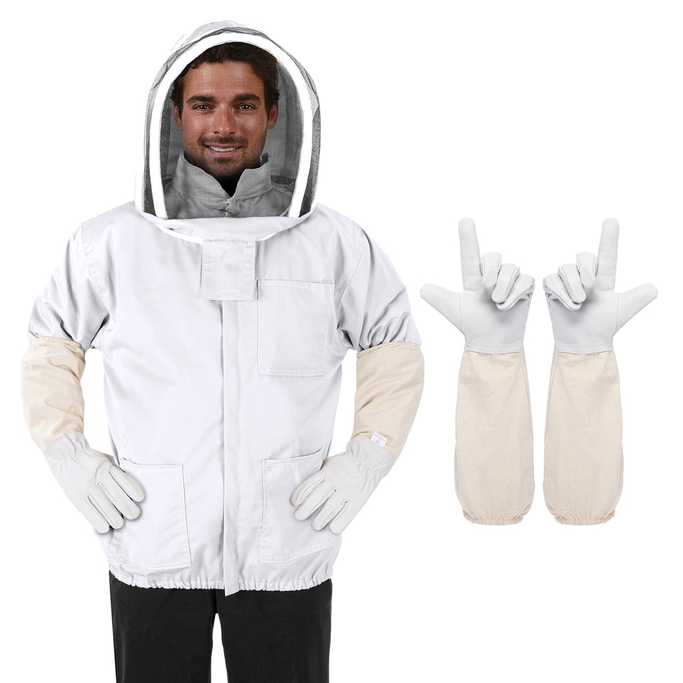 ZMHBKPS Bee Suit veil hood offers clear visibility and protection during hive inspections.