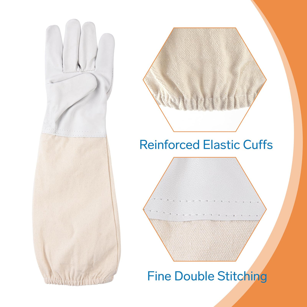 Durable goatskin palm and canvas materials designed for long hive sessions