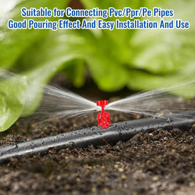 ZMLTLMG drip emitters in garden setup for greenhouse and beds