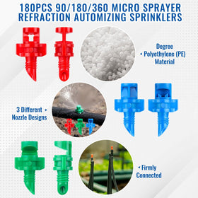 ZMLTLMG drip emitters green 180° close-up for edge lawn coverage