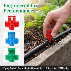 ZMLTLMG drip emitters green 180° installation view for flexible layouts