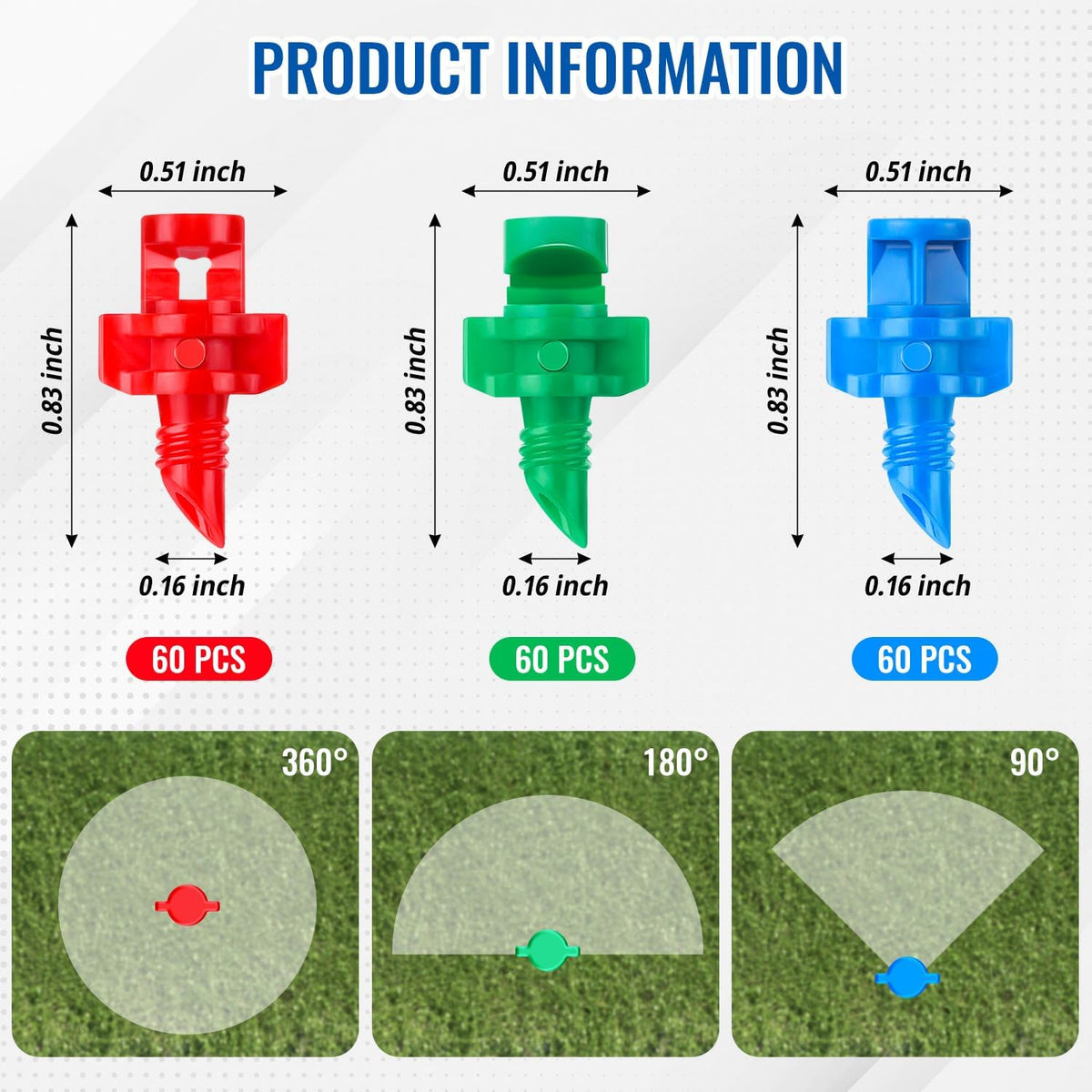 ZMLTLMG drip emitters red 360° installation view for versatile watering