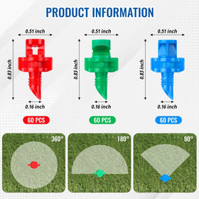 ZMLTLMG drip emitters red 360° installation view for versatile watering