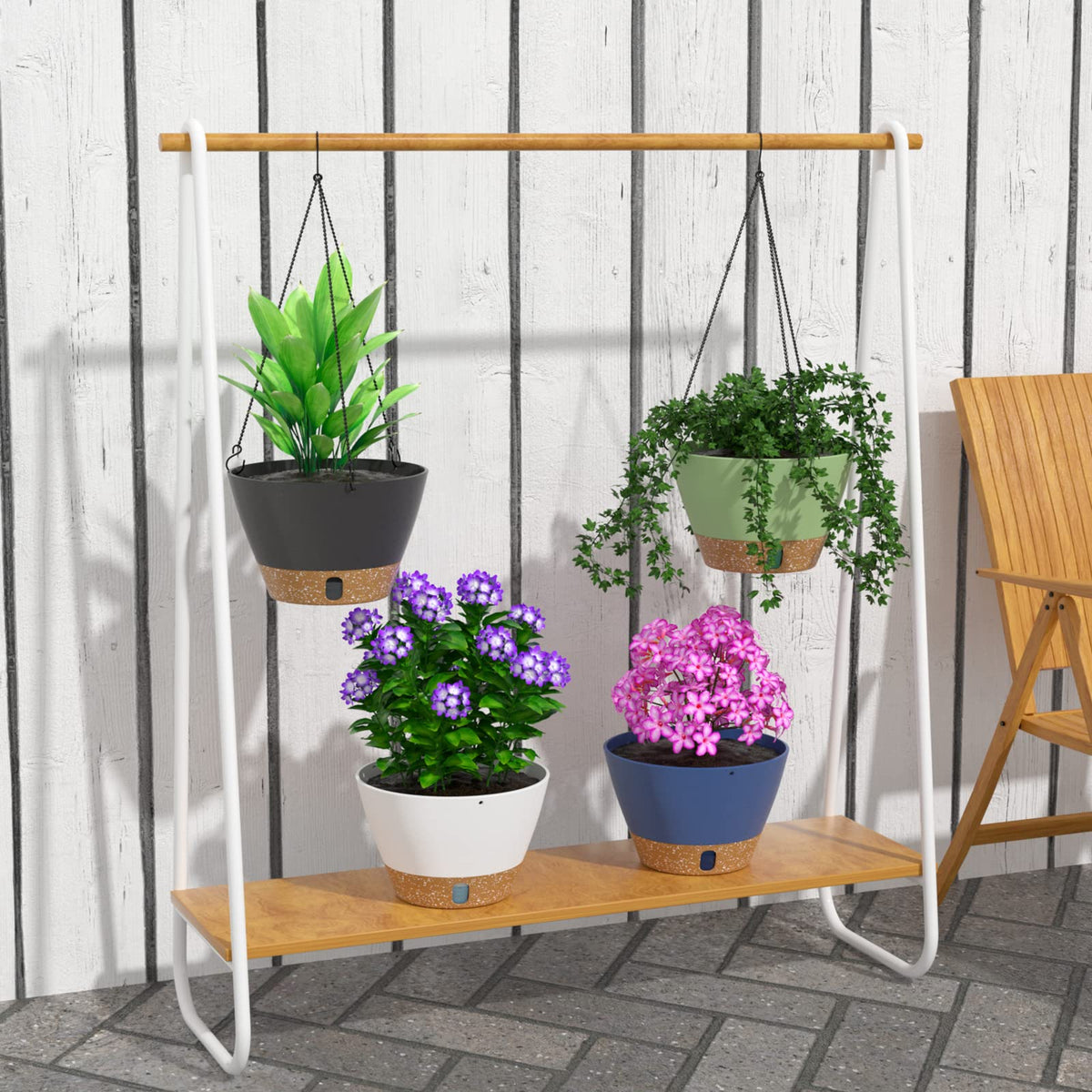 ZMTECH 2-pack 10-inch hanging planter fits indoor or balcony spaces with stylish greenery display