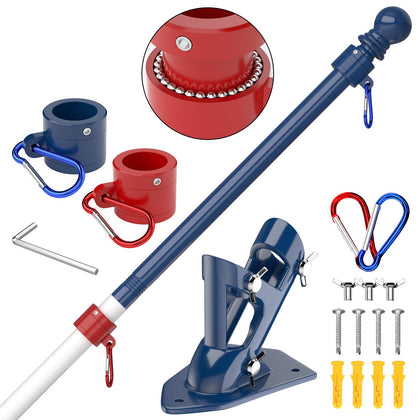 ZMTECH flag pole with upgraded bracket ready for outdoor mounting and stability