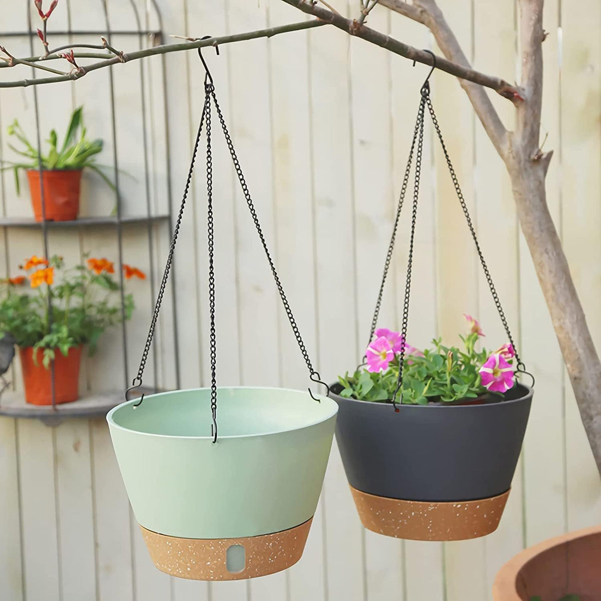 ZMTECH 2 pack hanging planters ready to decorate multiple areas