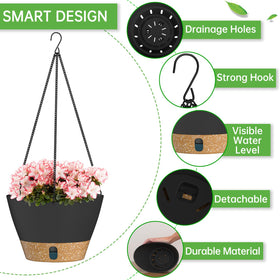 ZMTECH 8 inch planter with removable tray for simple cleaning and drainage