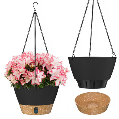 ZMTECH 8 inch hanging planter with water level window for easy moisture checks