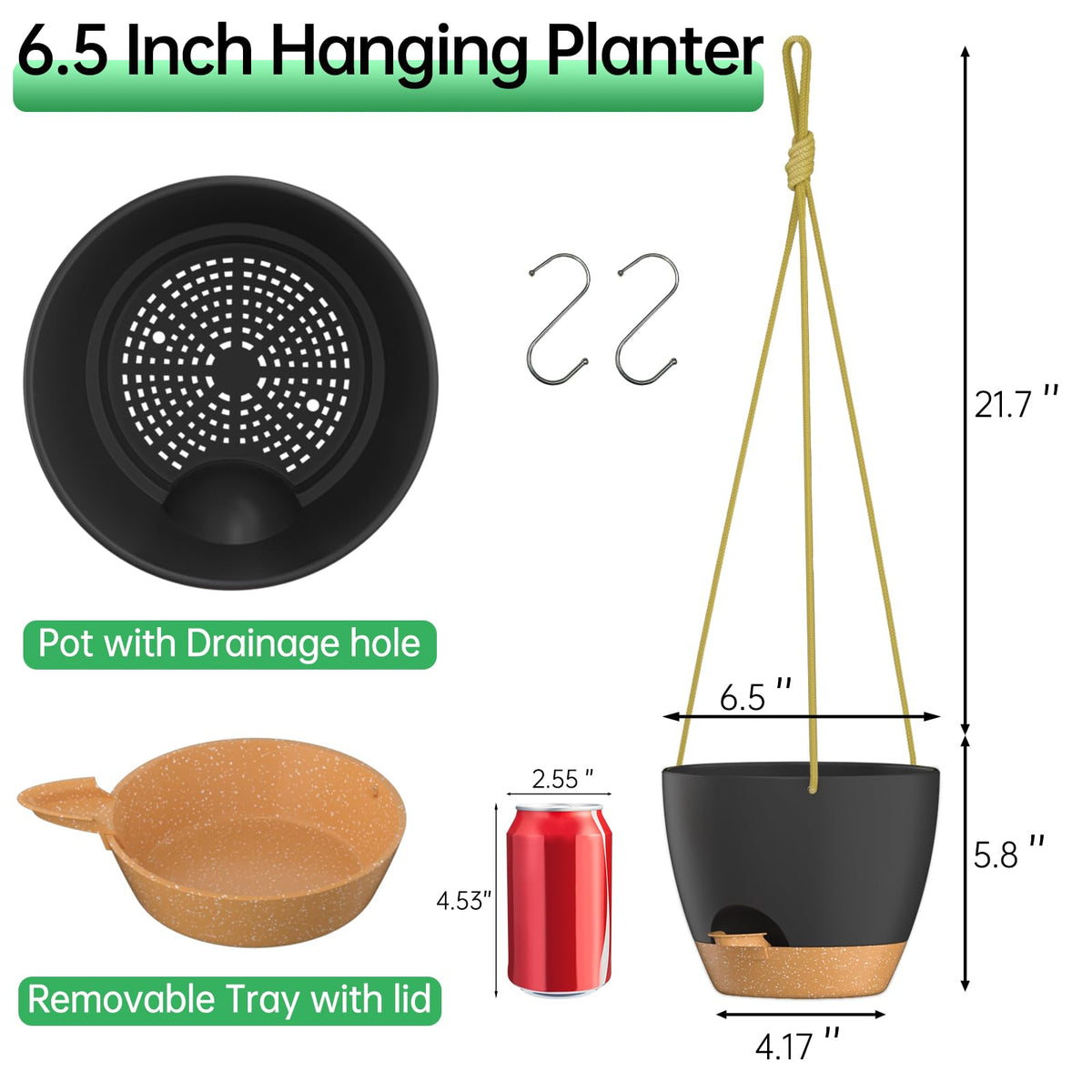 ZMTECH self-watering reservoir close-up with visible water-wicking system for healthy plant care.